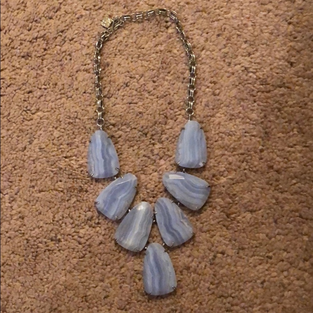 RARE Kendra Scott Blue Lace Agate Harlow Necklace
